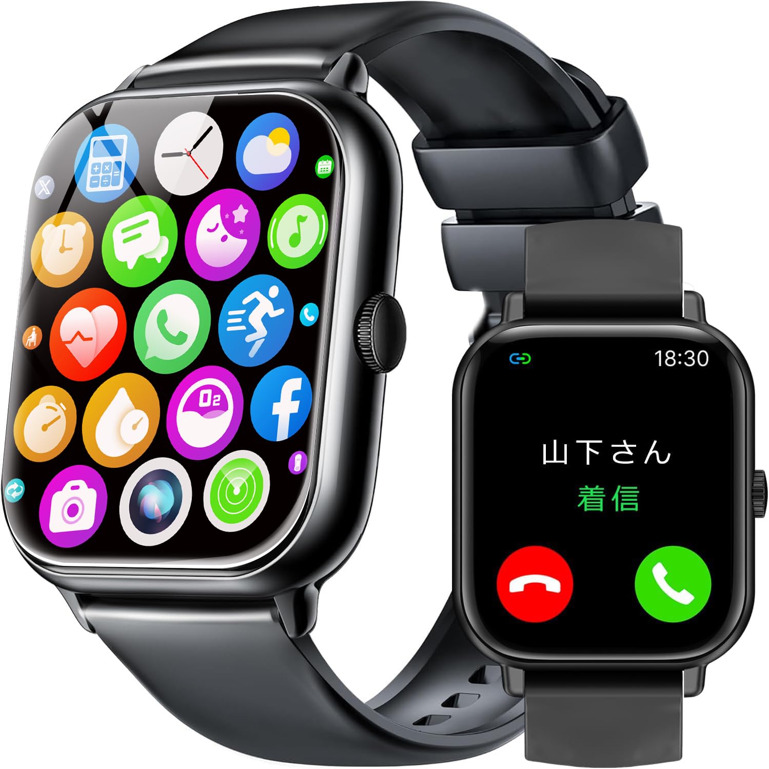 スマートウォッチ【多機能・新登場】Bluetooth通話機能付き iPhone対応 アンドロイド対応 1.83インチ大画面 SMS/Lineメッセージ通知 htra Amazon | スマートウォッチ【2026 新バージョン】iPhone対応