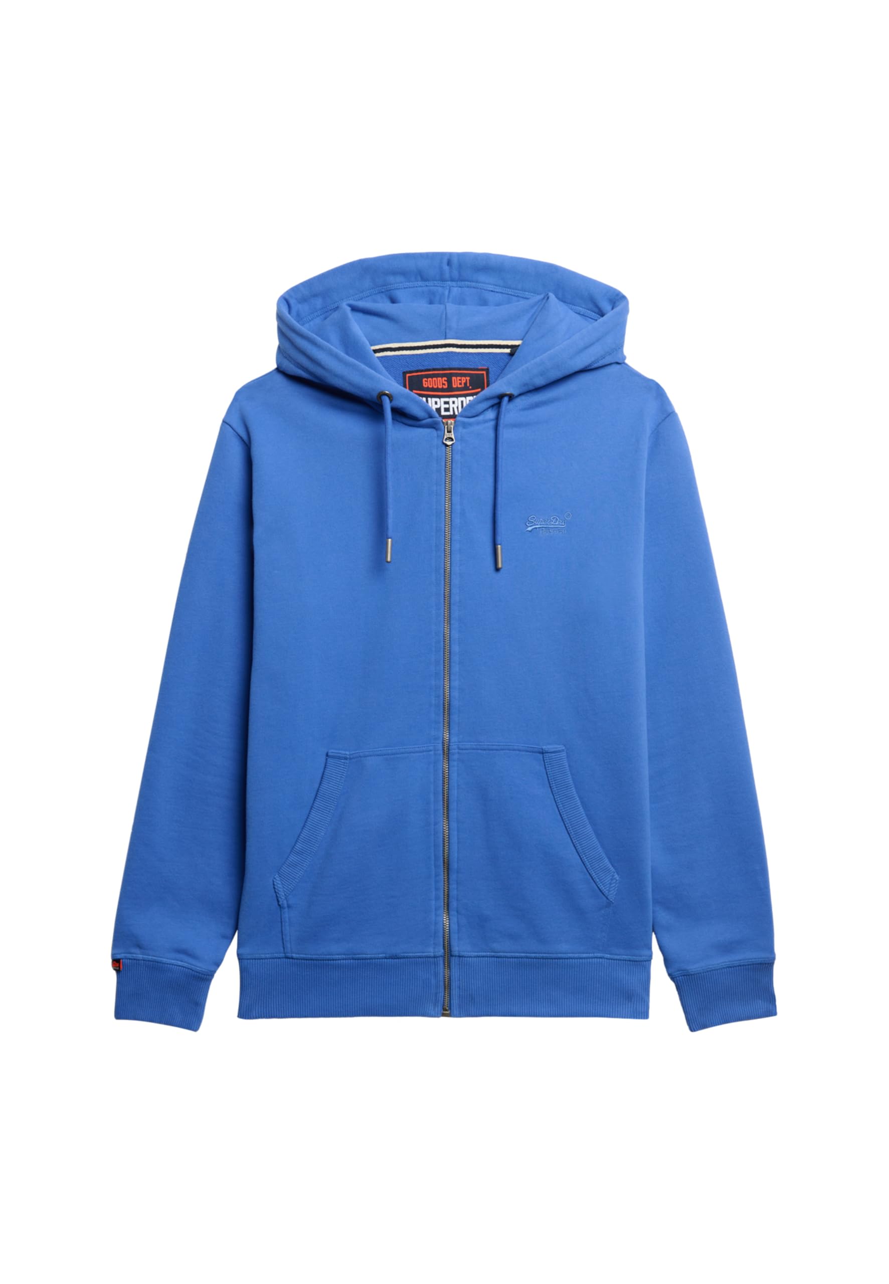 Superdry Unisex Essential Logo Zip Hoodie Hb Sweatshirt, Chambray Blue, L