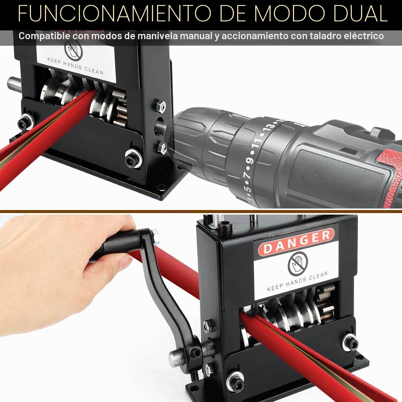 Máquina pelacables, herramienta pelacables manual portátil con 6 agujeros para cable de 0.5 a 17 mm y cable de red, 5 cuchillas, manivela de mano/modo dual eléctrico para reciclaje de chatarra de