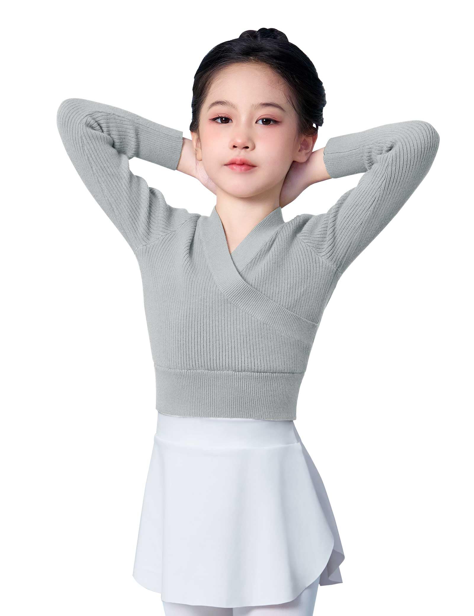 Dayrose Girl's Ballet Sweater, Soft Long Sleeve Girls Active Sweater, Pullover Girls Dance Sweater for Ballet/Warm Ups