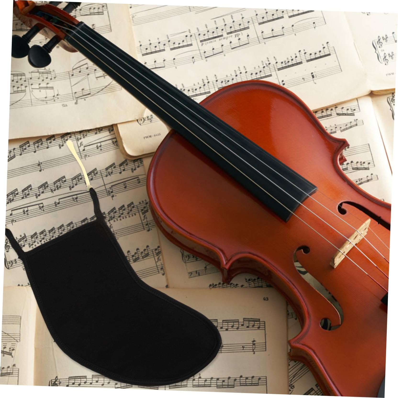 PRETYZOOM Almohadilla y Presentaciones Varios estilos Negro, Diseño Compacto y Ligero, Absorbente de Sudor para Barbilla de Violín Práctica para Práctica Diaria