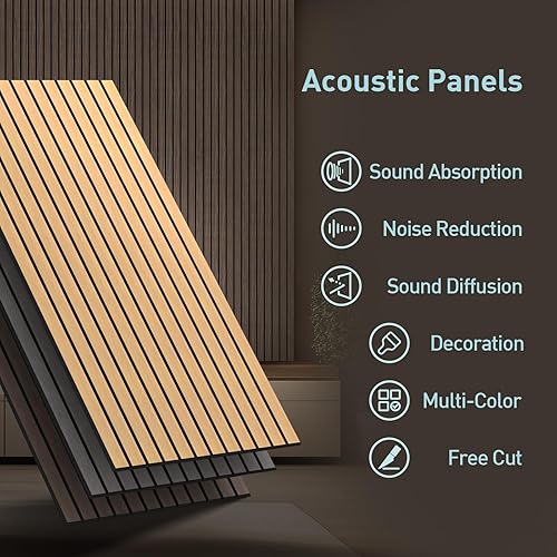 Miniatura 5 de UMIACOUSTICS Paquete de 6 paneles acústicos de pared, 47.2 x 23.6 pulgadas, panel de sonido decorativo para tratamiento de reverberación de eco,