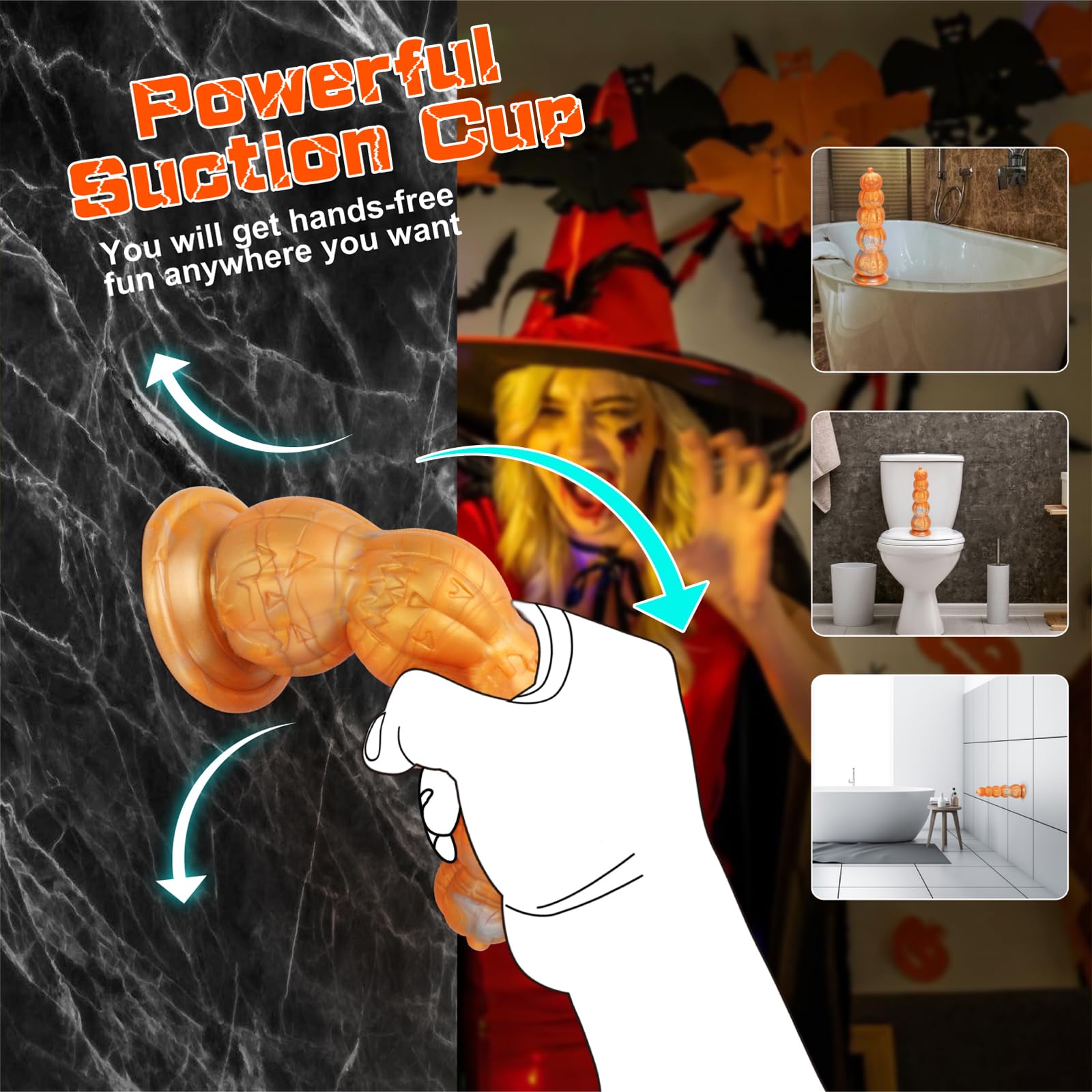 Fantasy Monster Dildo, Anal Dildos Anal Beads for Men, 7.87 Inch Silicone Knot Dildo with Suction Cup, Realistic Dildos for Women, Soft Fat Ribbed G Spot Prostate Fake Penis, Adult Sex Toys: 7.87 Inch Big Pumpkin Dildo