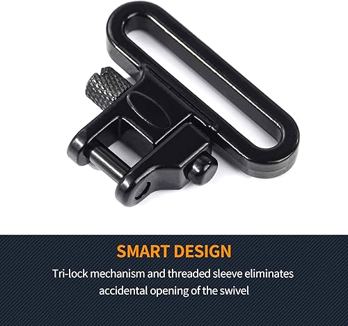 Miniatura 9 de GUGULUZA Eslinga giratoria de pistola para rifle y escopeta de 1 pulgada  1.25 pulgadas, accesorio giratorio negro