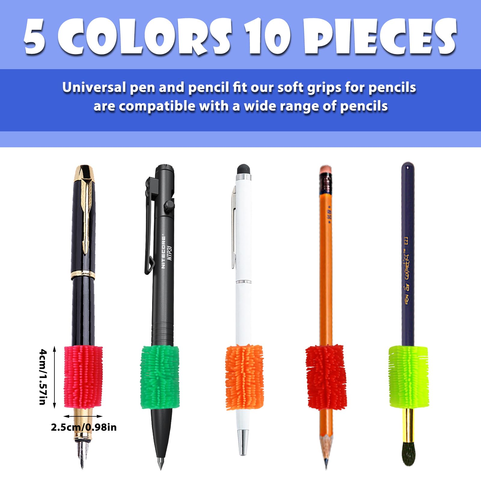 Lot De 15 Poignées De Stylo En Silicone Pour Enfants, Aide à L'écriture