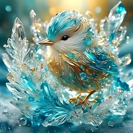 ZHUDENGXJL Bule Birds Diamond Painting Kits for Adults-Diamond Art Kits for Beginner,5D Diamond Painting Flowers,DIY Full Drill Gem Art and Crafts for Adults Home Wall Decor 13.8 X 13.8inch