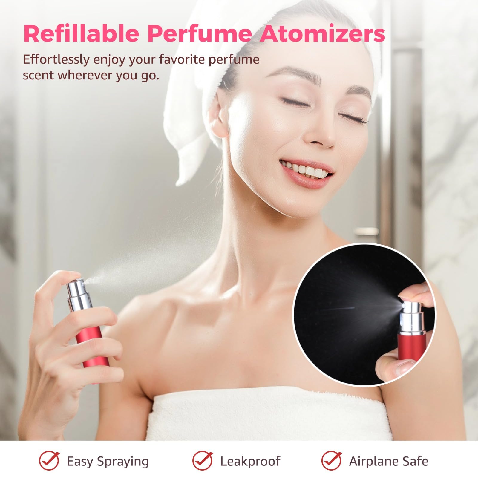 35 nebulizzatori per profumo ricaricabili, mini flaconi spray da 4,82 g, bottiglie vuote da viaggio con pompe di ricarica, dispenser a prova di perdite, bottiglie di profumo portatili, per uomini e
