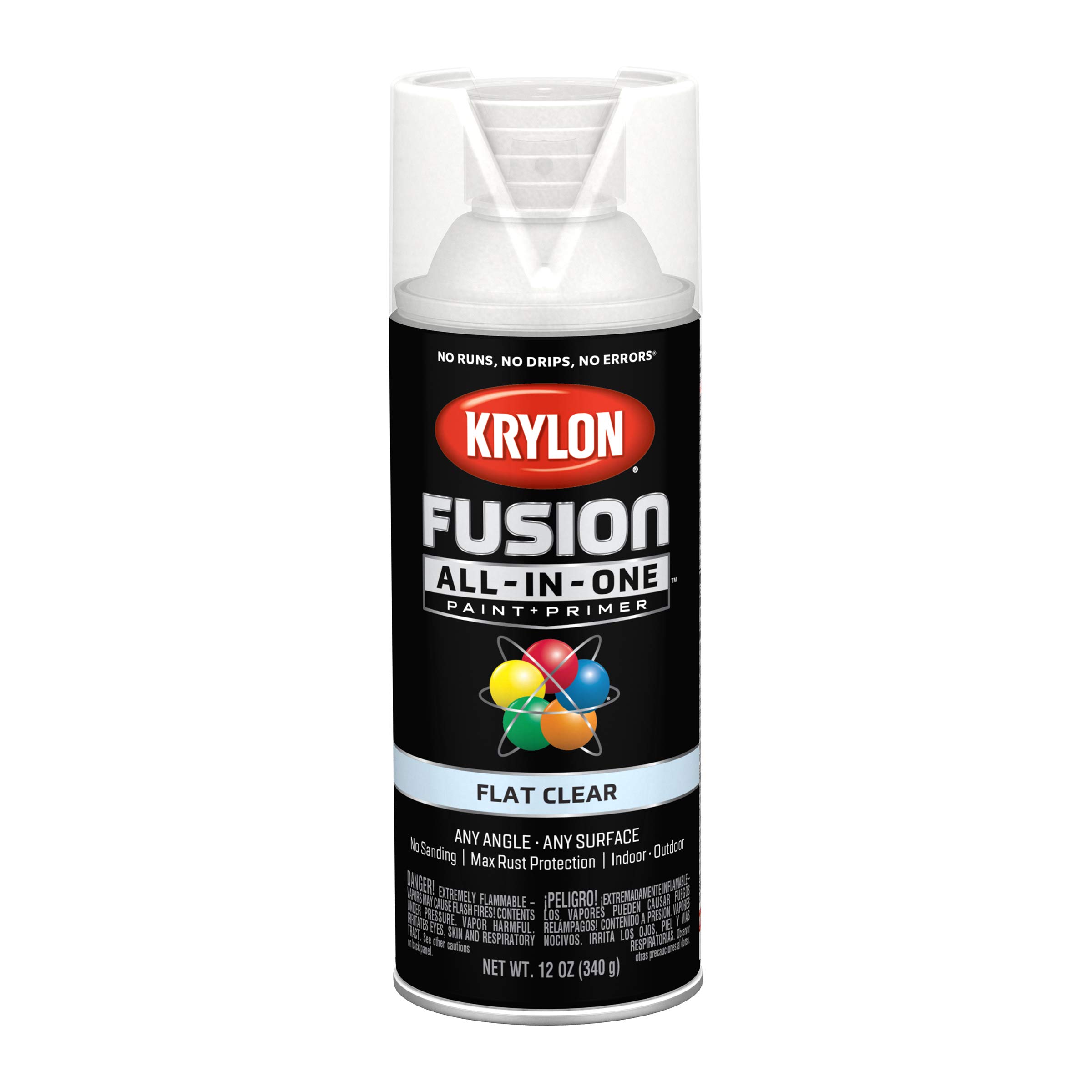Krylon Fusion All-In-One 12 Oz. Flat Spray Paint, Clear - 1 Each