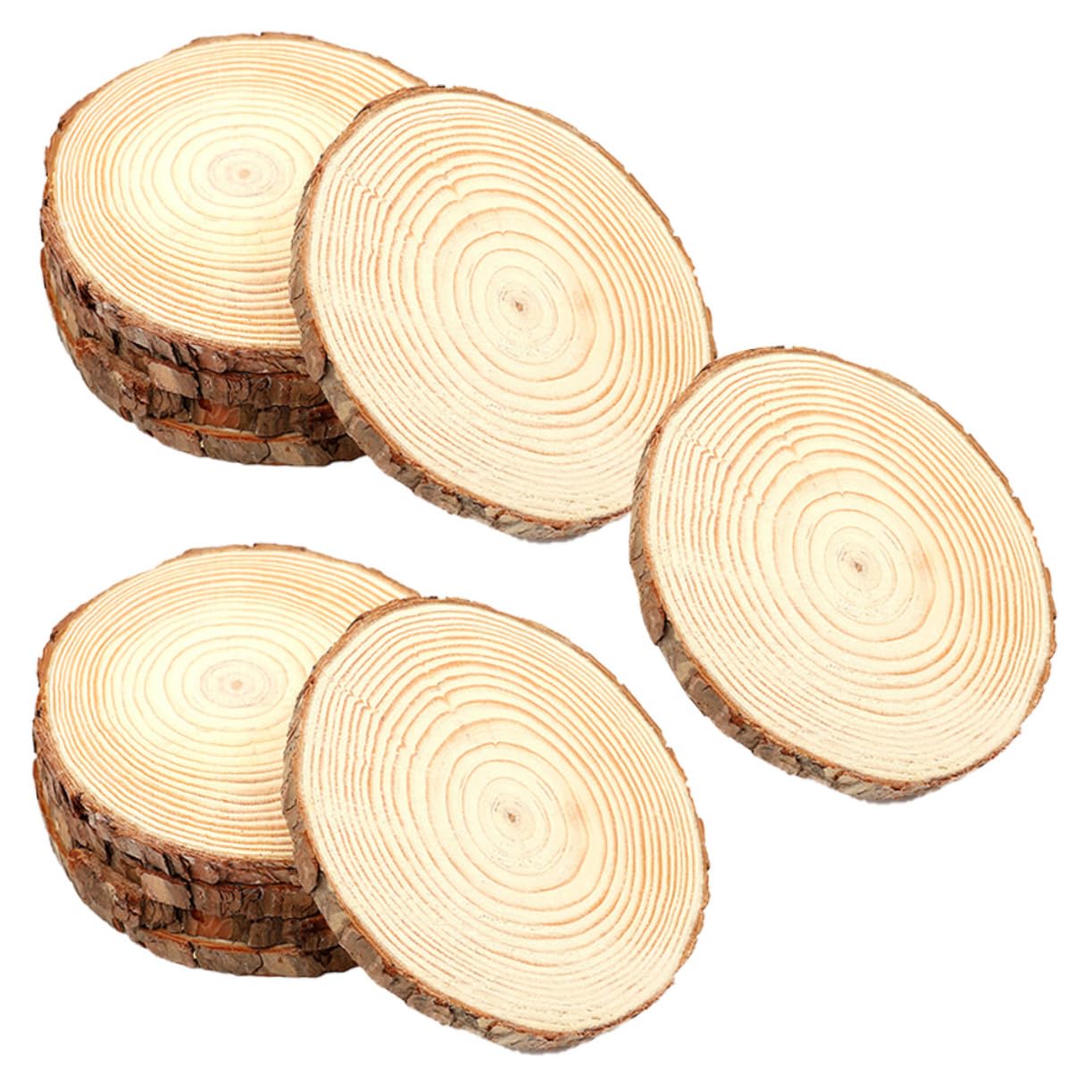 Dischi di Legno Rotondi Non Finiti 5 Pezzi per Pittura DIY