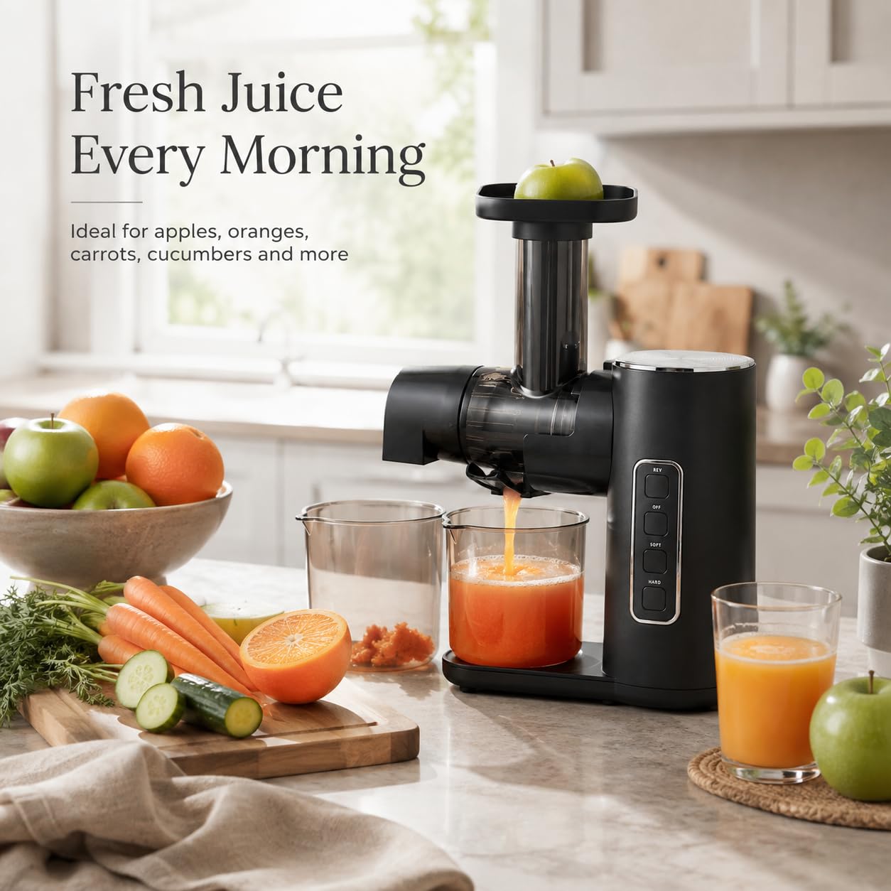 Extracteur de jus pour légumes et fruits, vainqueur du test 150 W Slow