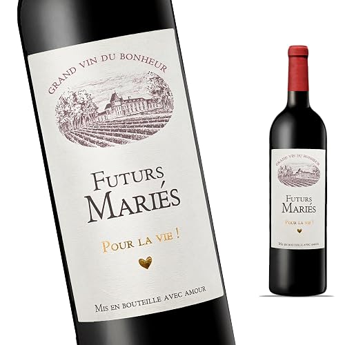 FunFest - Lot x4 Etiquettes Bouteille de Vin Annonce Mariage/Cadeau