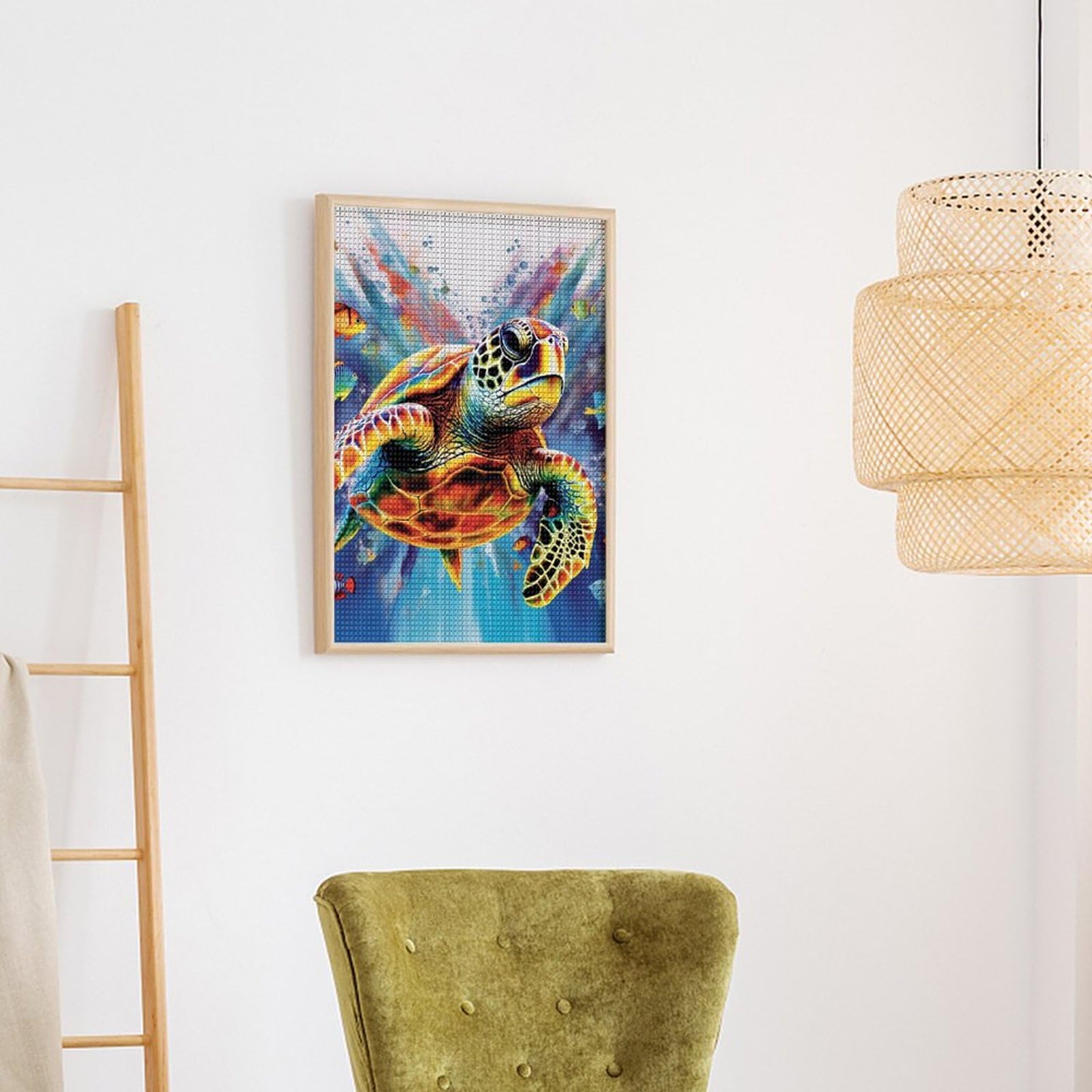 Kit Diamond Painting 5D Tortue Océan | 80x100cm | Strass Round Drill | Full Drill | Déco Murale
