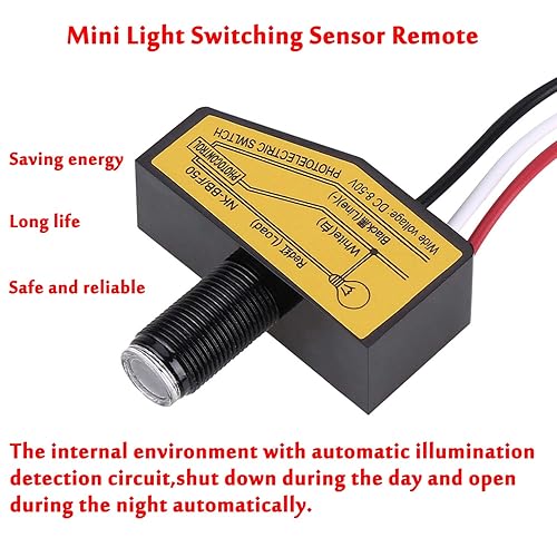 Miniatura 3 de Interruptor fotoeléctrico de corriente directa, interruptor de fotocélula de 12 V24 V36 V48 V, interruptor de control de luz DC 8 V a 50 V, con