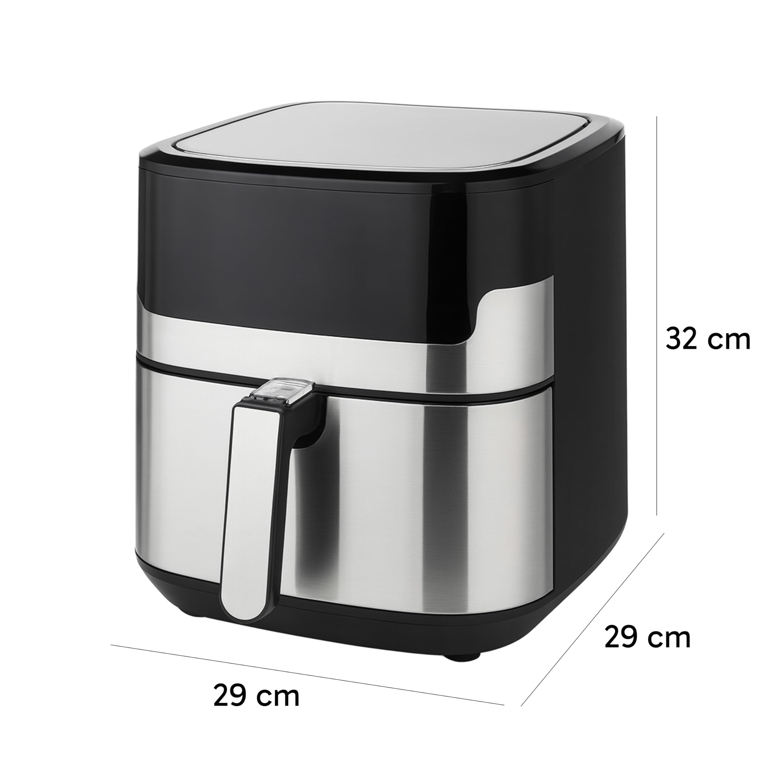 Retoo Frytkownica na gorące powietrze 6,5 l – Airfryer z powłoką zapobiegającą przywieraniu, funkcje 10 w 1, ekran dotykowy, regulacja temperatury od 60 do 200 °C, RapidAir, technologia Air