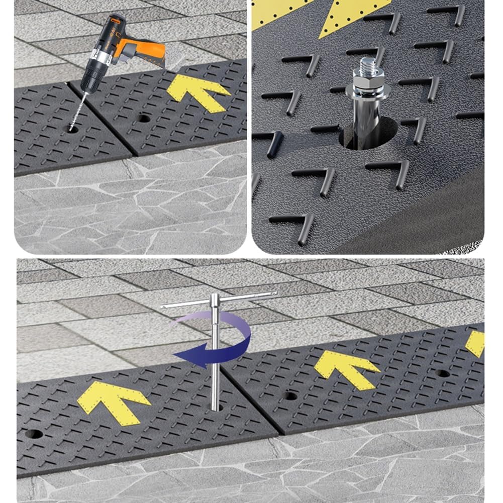 Podjazdy gumowe, rampa krawężnikowa, rampa załadunkowa, podjazd, magazyn, wózek inwalidzki, mata motocyklowa (100x50x8 cm)
