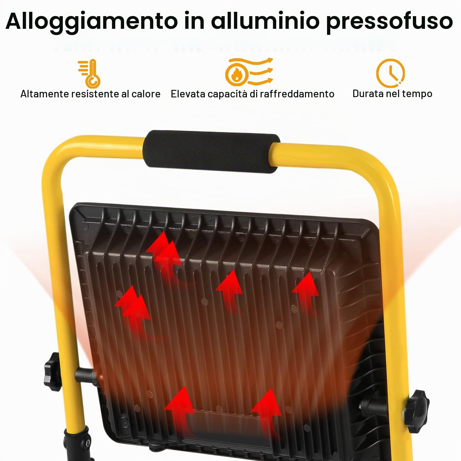 UISEBRT Faro da Lavoro a LED 200W Bianco Caldo faretto da cantiere incluso cavo di alimentazione Proiettore a LED Luce da lavoro impermeabile IP66 per garage, giardino, cantiere