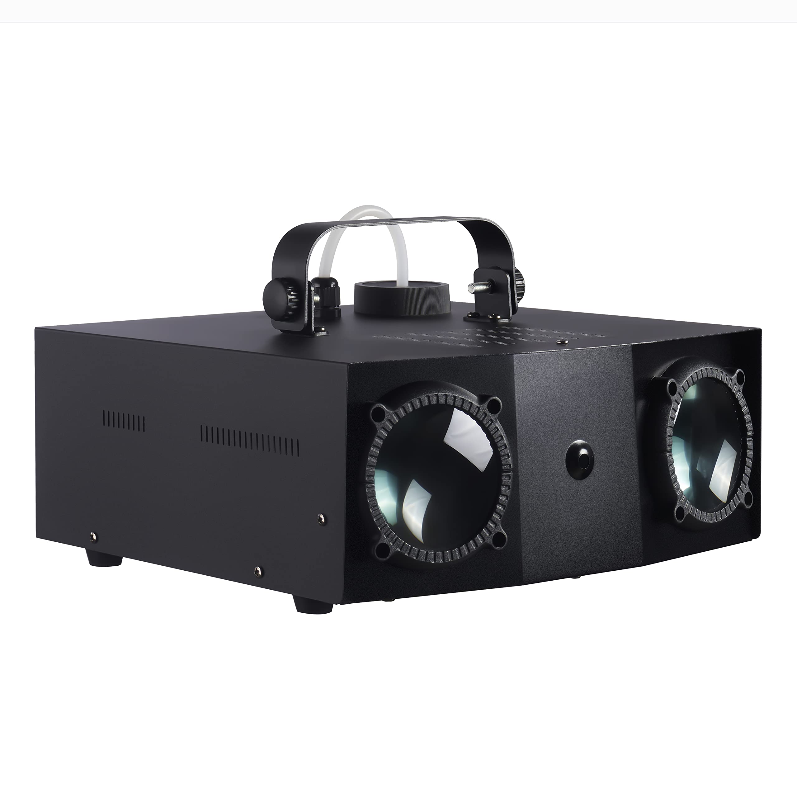 Lenco LFM-110 Dual Matrix RGB Partylicht - mit Nebelmaschine - integrierte Lichtshowprogramme - 1 Liter Fassungsvermögen für Nebelflüssigkeit - Nebel-Timer - schwarz