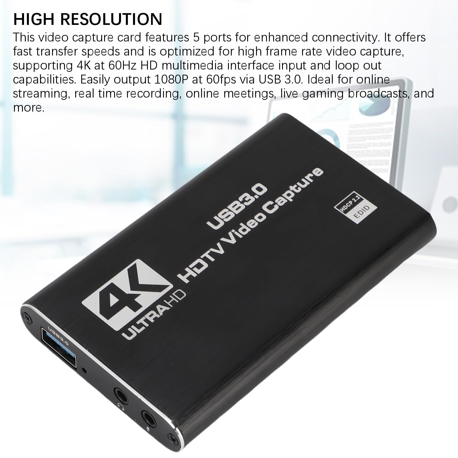 Karta Przechwytywania Wideo 4K HDMI, 1080p 60fps, HDMI do Karty Przechwytywania USB 3.0 dla Przełącznika, na Pokład Parowy, dla ROG Allydvd, DSLR, HDTV, Aparat, Kamery