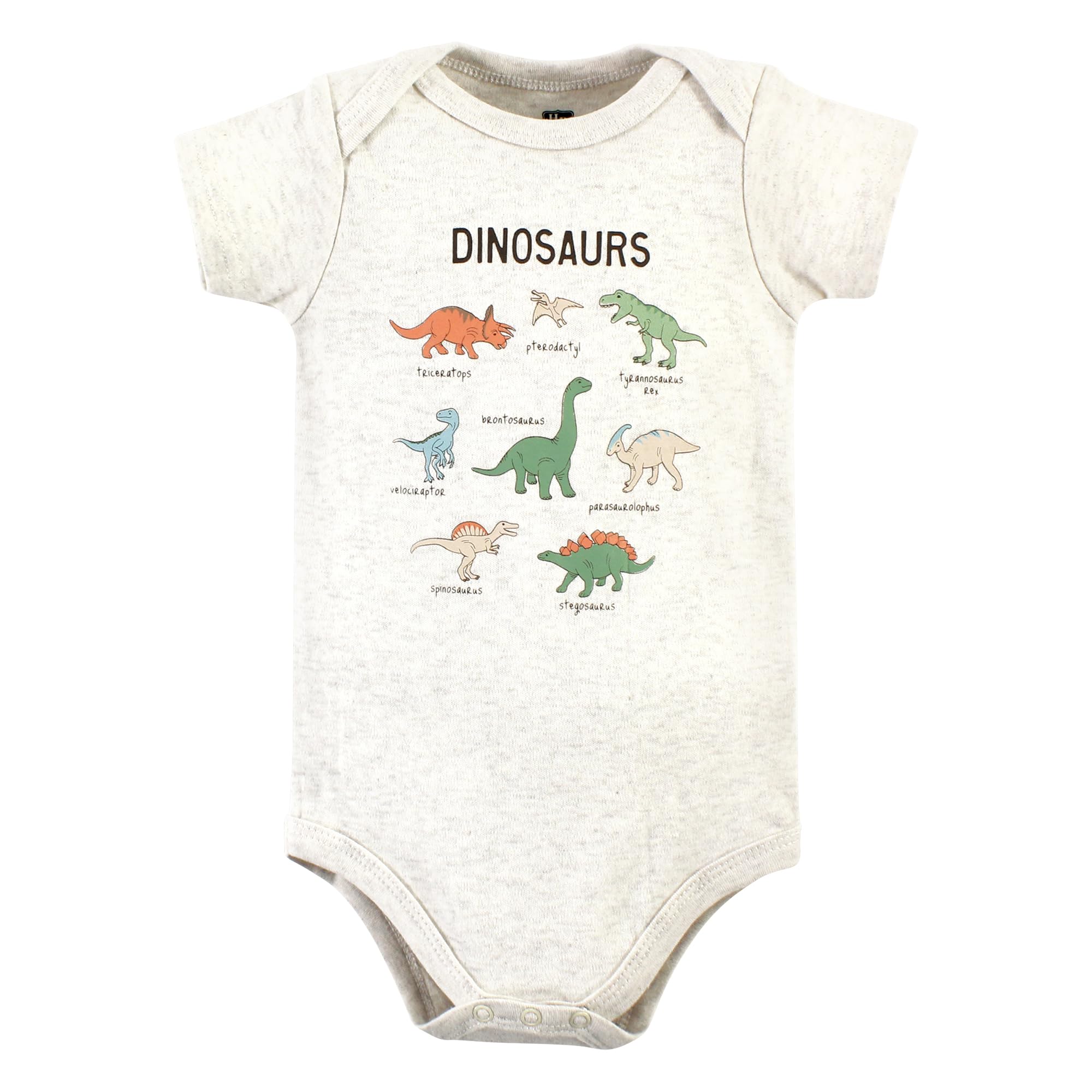 Hudson Baby Body unisex de algodón para bebé, dinosaurio, aventuras, paquete de 3, recién nacido, dinosaurio, aventuras de dinosaurio, paquete de 3 unidades para recién nacido, Dinosaur Adventures
