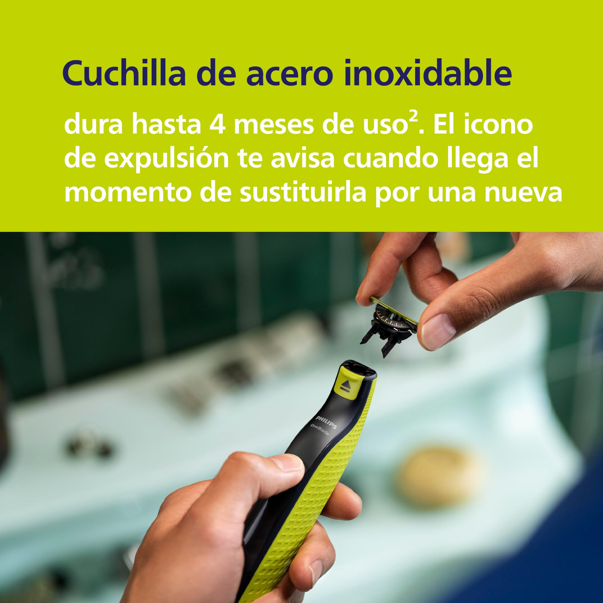 Philips OneBlade 360 Auténtico Recortadora y afeitadora eléctrica para barba, 2 cuchillas 360, 3 peines para barba incipiente (1,3,5 mm), QP2724/31