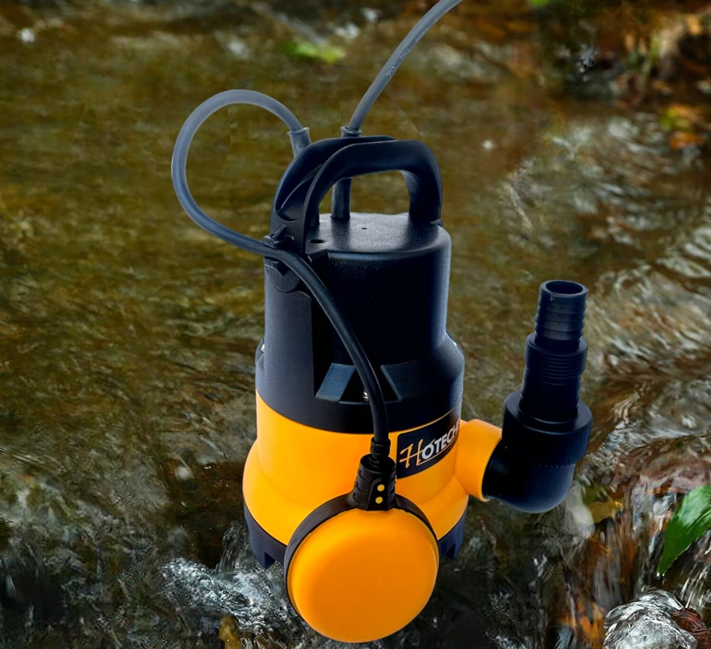 Pompa Sommersa Pompa Elettrica 400W Sommergibile con interruttore a Galleggiante e portata Massima 8000 L/H per Acque Chiare e Scure per piscina, vasca e irrigazione da giardino