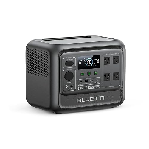 BLUETTI Elite 100 V2 (2025 New) Solar Generator, 1024Wh LFP Battery Backup w/ 4 1800W AC Outlets (3600W Surge), 35% Smaller, Portable Power for Camping, Outages, and UPS Backup (Solar Panel Optional) - BLUETTI Elite 100 V2