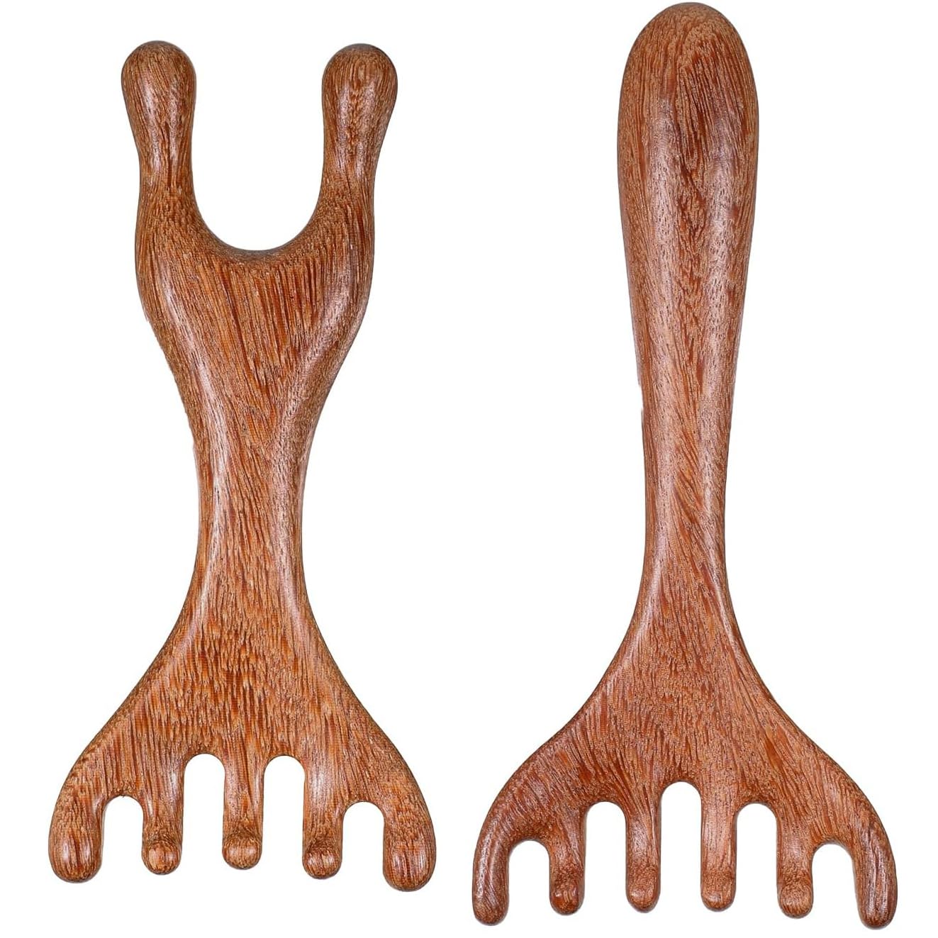 Masajeadores de Cabeza de Madera para Cuero Cabelludo,2 PCS Peine de Masaje de Meridianos de Cabeza,Gua Sha para Relajación,Reducción de Estrés y Meridianos,Peine de Masaje Portátil