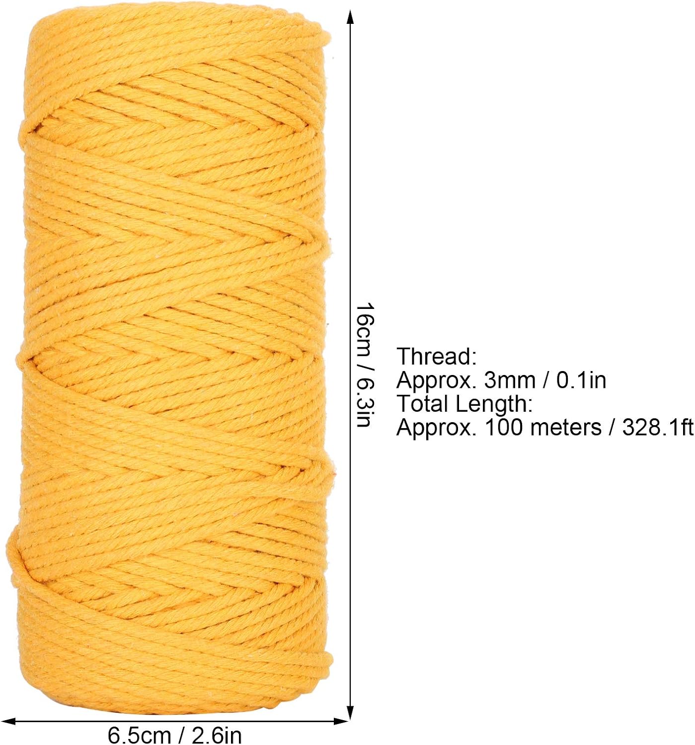2Pcs 100 Meters Natural Macrame Cotton Cord 3mm Single Strand Knitting Rope for DIY Crafts Knitting Plant Hanger Christmas Wedding Decoration - Image 3