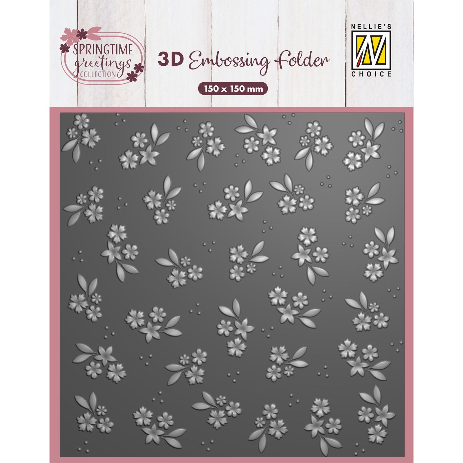 Nellie's Choice 3D Embossing Folder Easter Flowers-5.91 x 5.91 inch / 15 x 15 cm-Background for Card Making, Scrapbook Accessories, DIY, Journaling, and Craft Supplies, Grey, One Size