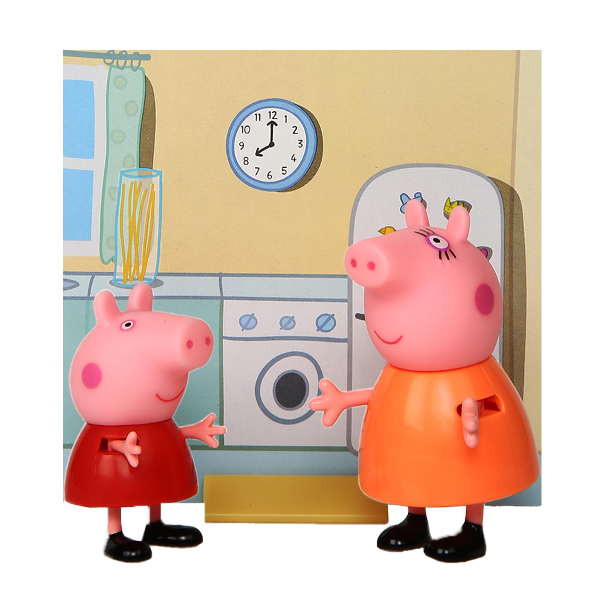 Peppa Pig and Mummy Pig Twin Figure Fun Pack with Two Poseable Figures and a Scene Card, Preschool Toyset for Girls and Boys Ages 3 and Up, Birthday Gift Toys for Kids 1