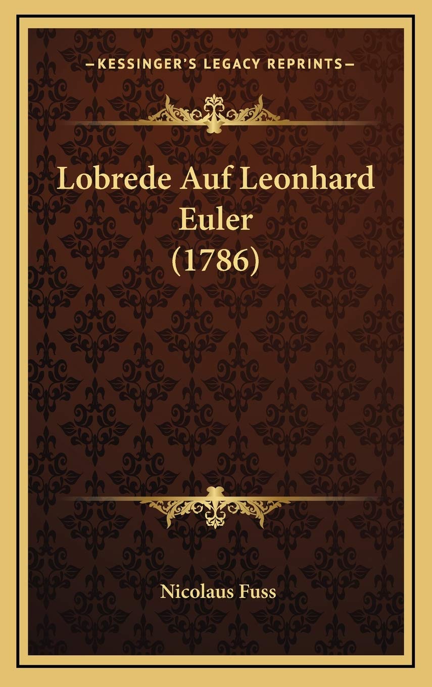 Lobrede Auf Leonhard Euler (1786)