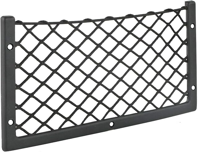 xinxiu Car Storage Bag Black Mesh Organizer Net Elastic Nylon 36×18 cm Plastic Metal frame smartphone holder Container for children's luggage for V-W T5 T6 Caravan Yacht Home (1 Pack)
