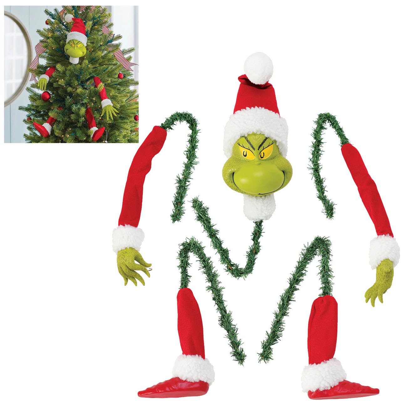 Sponsored Ad – Christmas Tree Topper - Elf Head/Arm/Leg for Christmas Tree Stole Elf Stuffed Leg Stuck Tree Topper Garland Ornaments