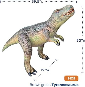 HOHQB 3 Inflatable Dinosaur Jurassic Birthday Party Supplies Giant Blow up Dinosaur Birthday Decorations Balloons for Kids (Plesiosaur Tyrannosaurus Therizinosaurus)
