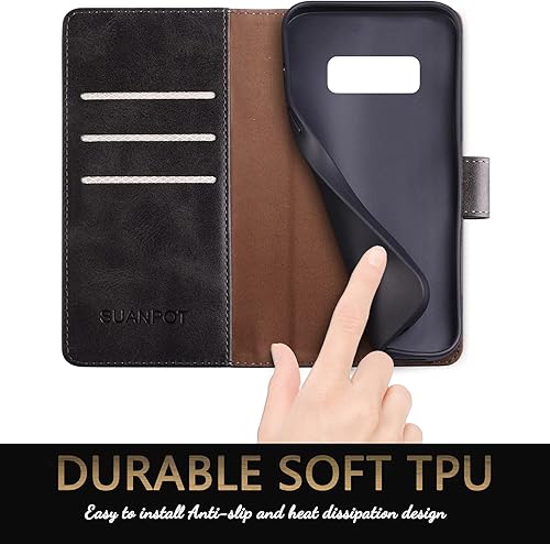 Miniatura 5 de SUANPOT Funda de piel tipo cartera para Samsung Galaxy S10e de 5.8 pulgadas (sin S10 de 6.2 pulgadas) con bloqueo RFID, tarjetero para tarjetas de