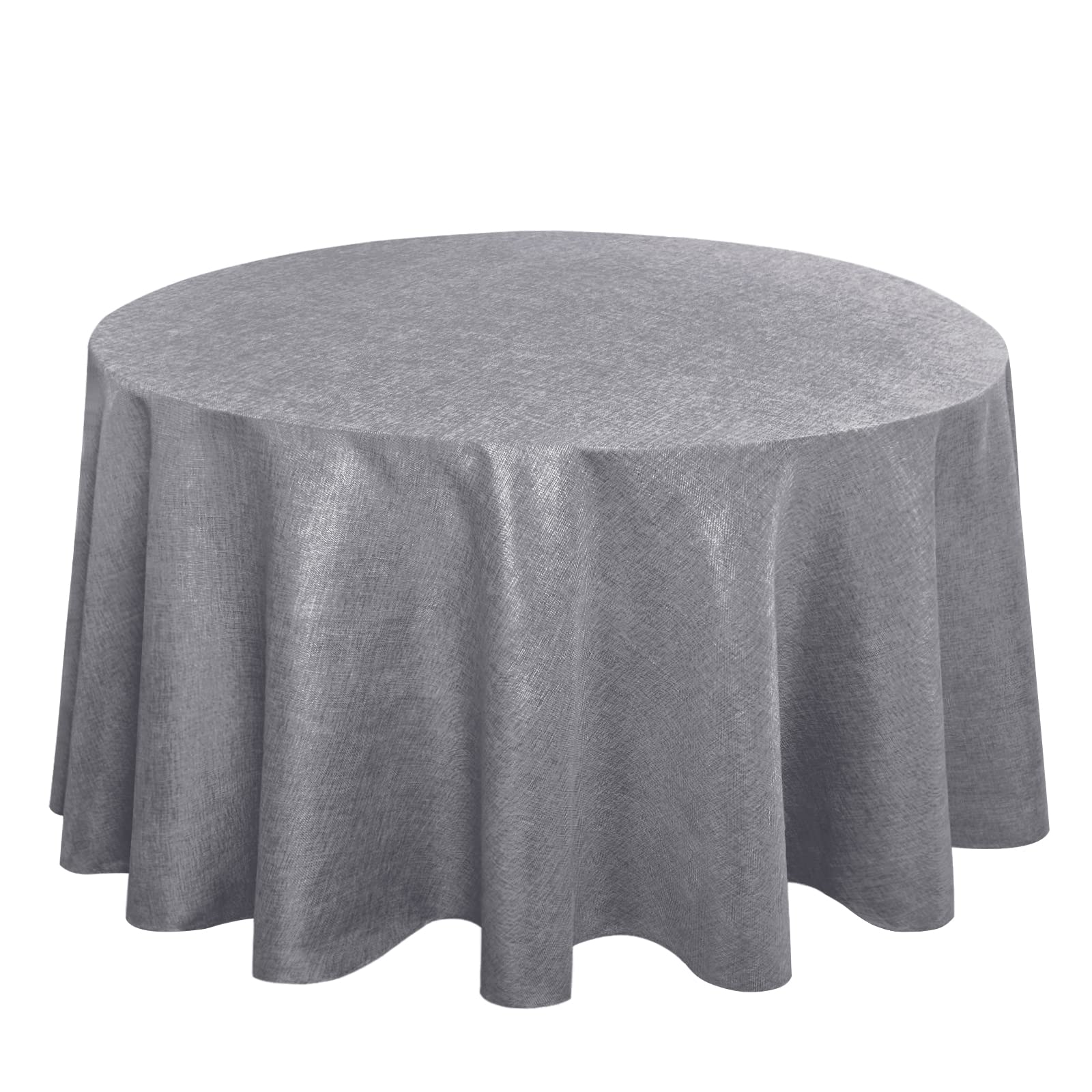 Hiasan Table Cloth Round Linen Tablecloth 120 Inch - Wrinkle and Stain Resistant Washable Polyester Fabric Table Cloth for Dining Room Kitchen Party,