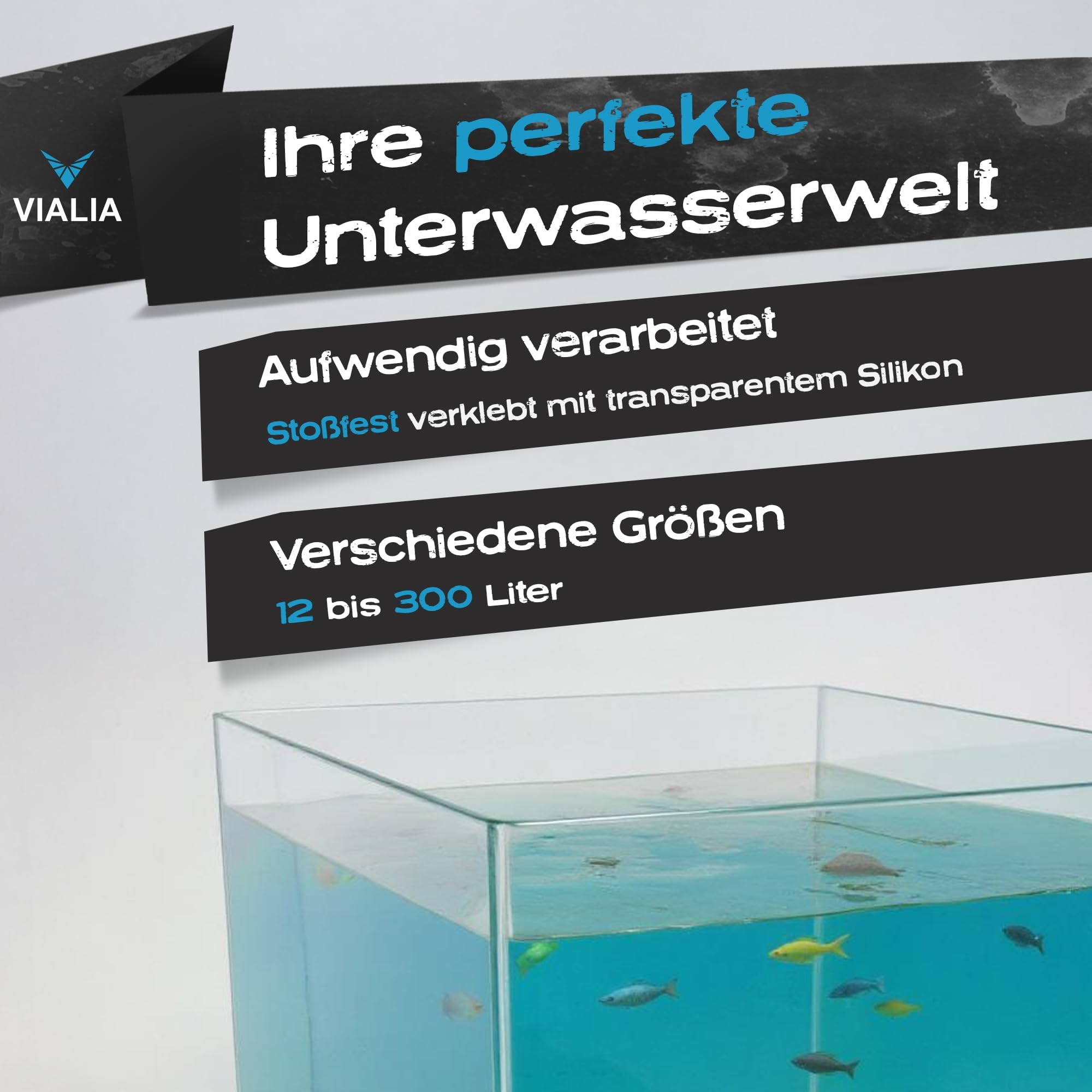 Nano Aquarium 13 L aus Glas, Süßwasser-Aquarium 35 x 17 x 22 cm, kompaktes Zierfisch-Becken für Büro und Zuhause