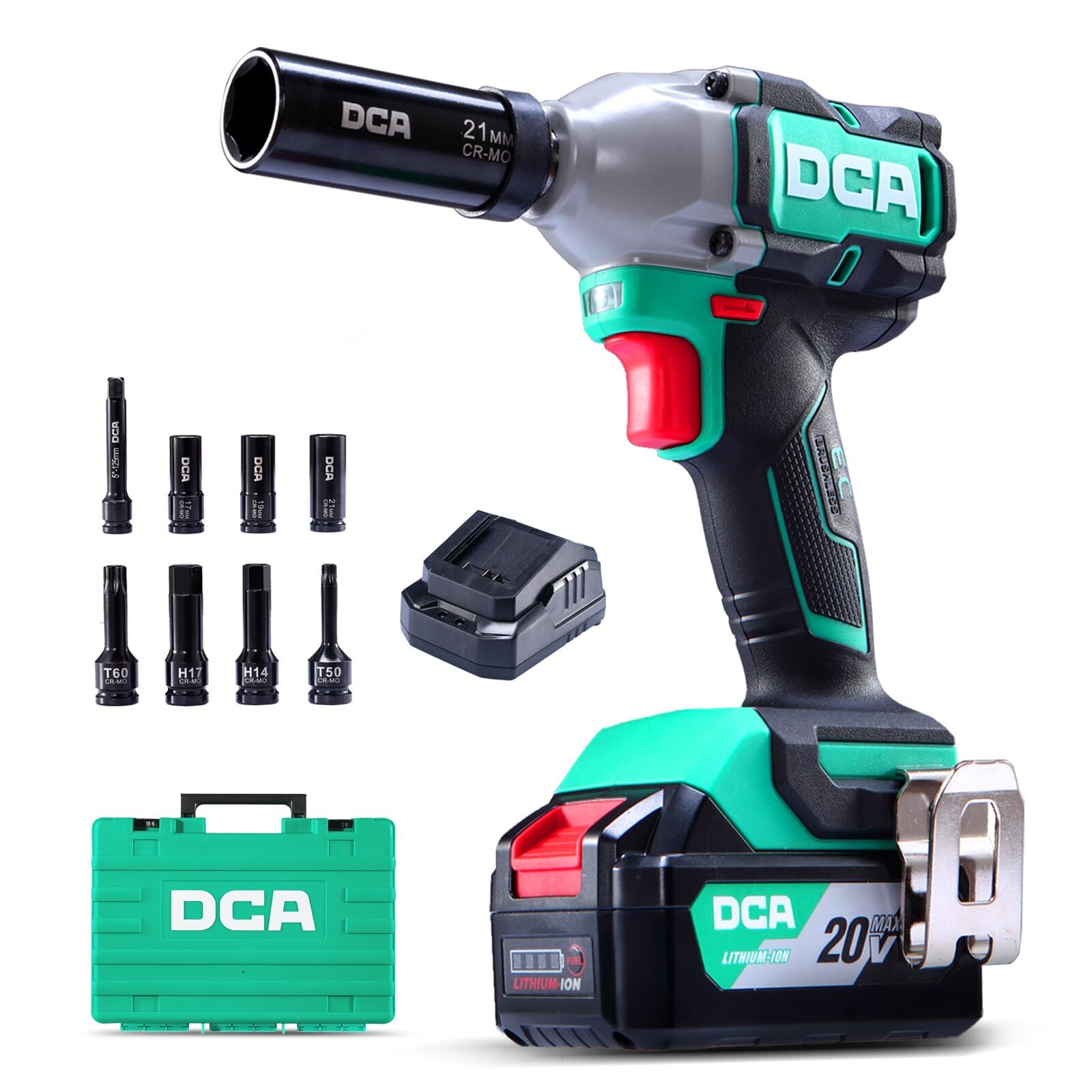 20V Brushless Cordless Impact Wrench with 4.0Ah Battery - 1/2