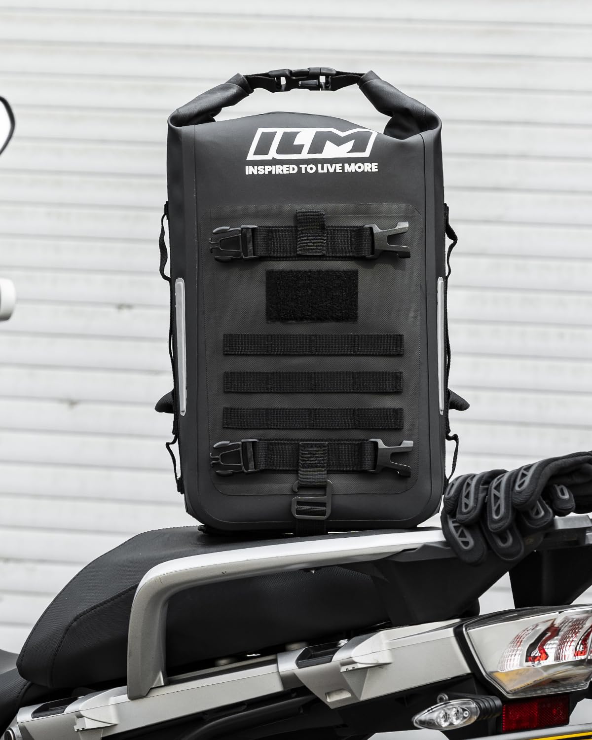 ILM Bolsa Moto 16 L Impermeable Bolsa para Barra de Protección Alforjas Moto PVC 600D Negro para Motos y Bicicletas Modelo BL03