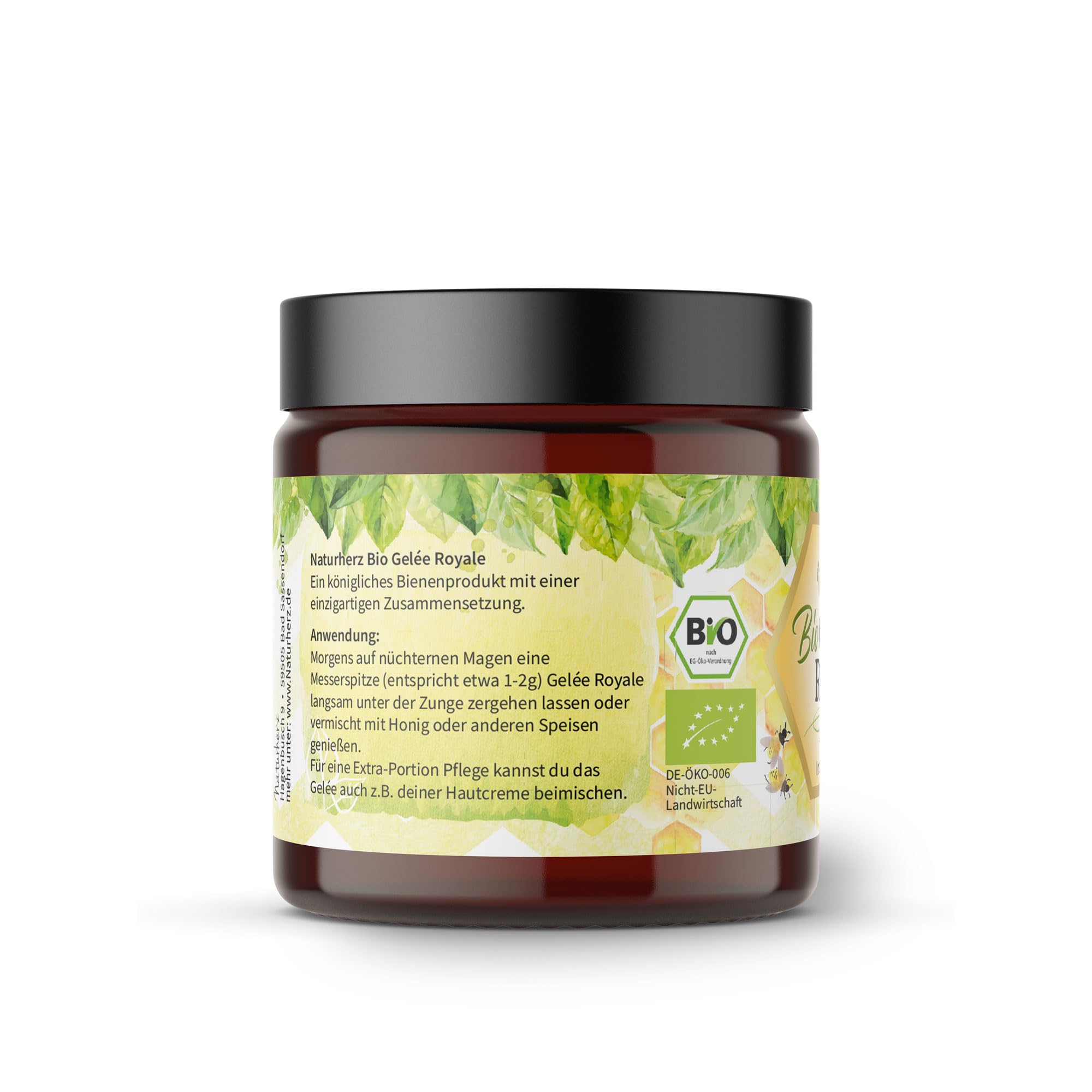 Bio Gelee Royal | Frisches Gelee in Premium Imkerqualität | OHNE Zusätze | Naturherz-Original (3 x 100 g)