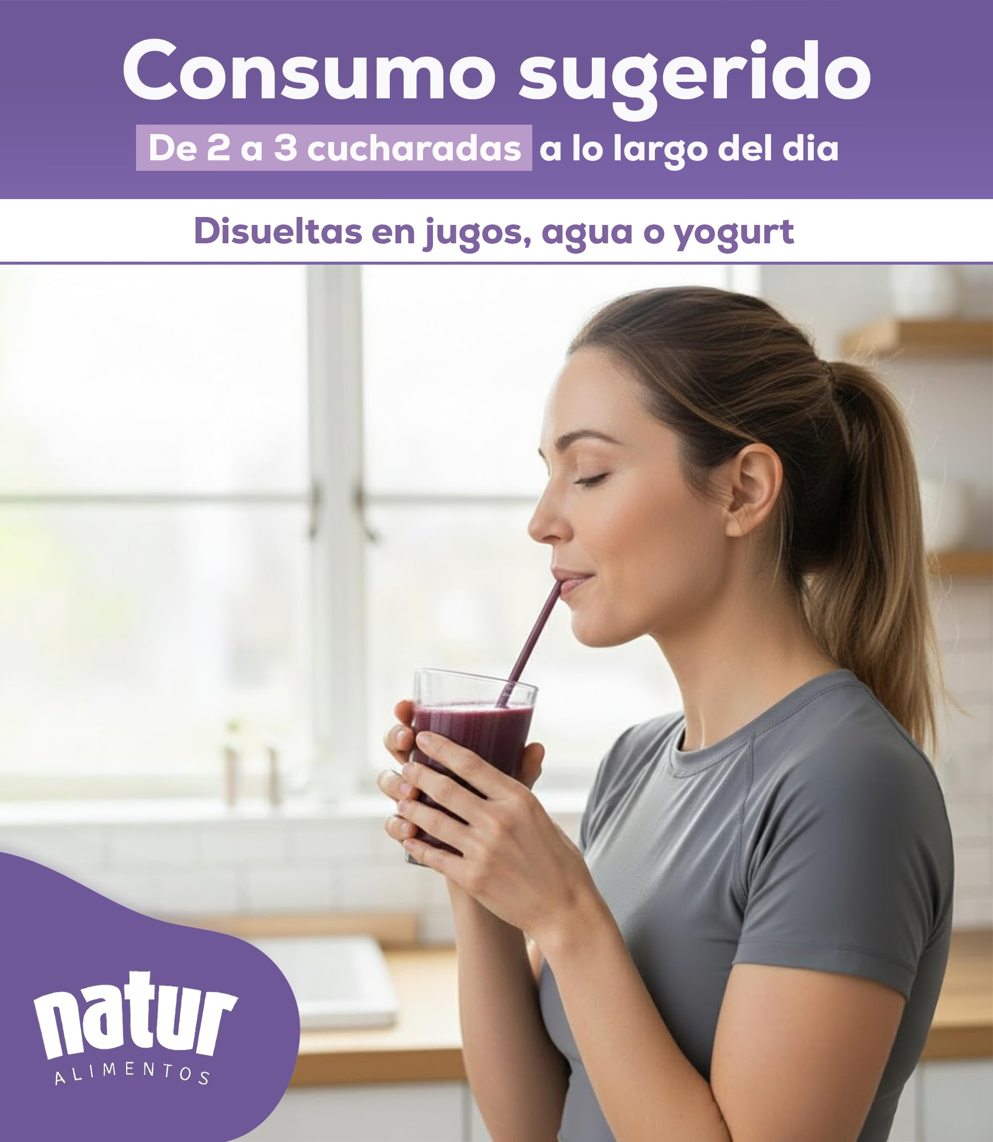 Acai en Polvo Puro Liofilizado Superalimento Natural de la Amazonía Rico en Antioxidantes Vegano No GMO Ideal para Batidos Postres Recetas Saludables 100g