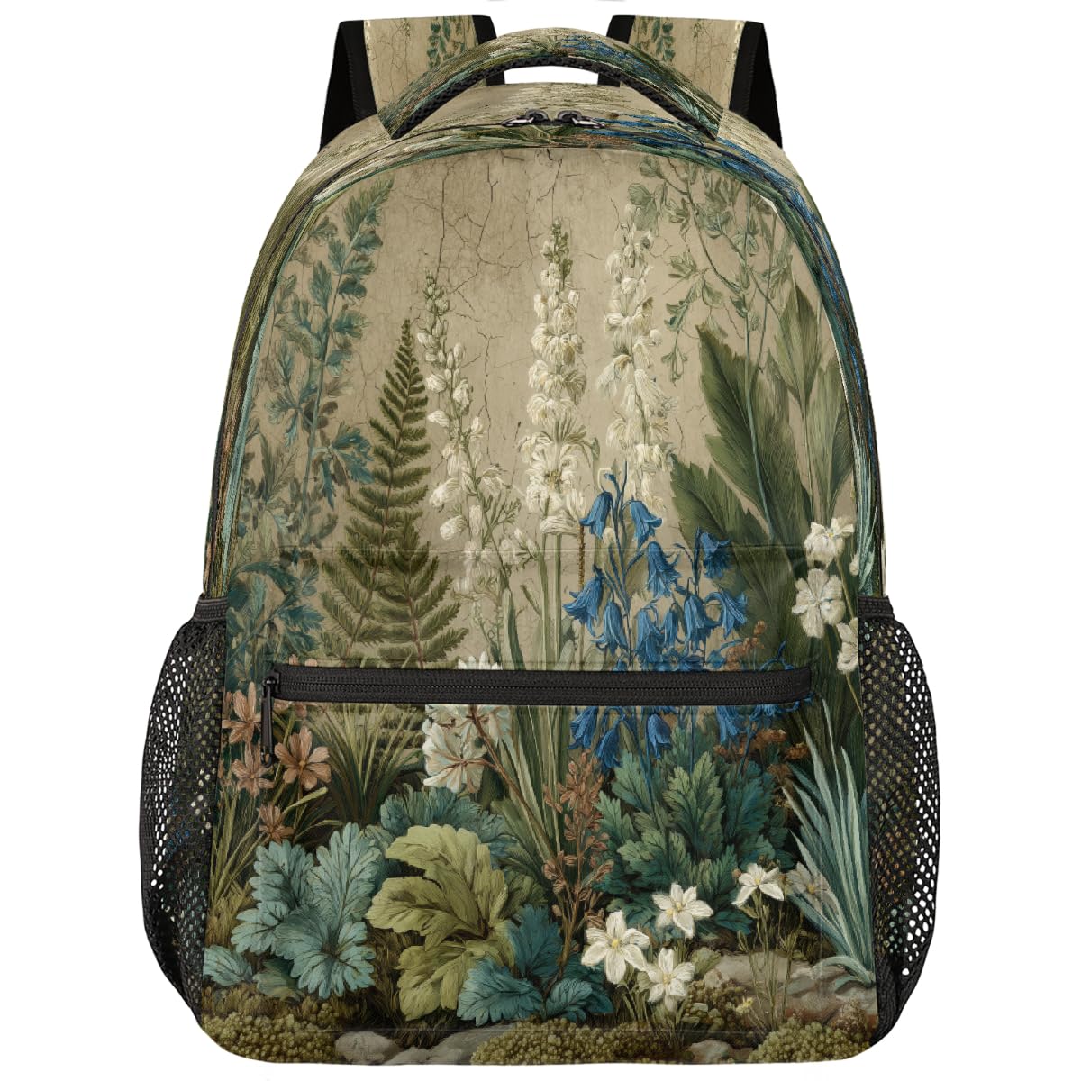 School Backpack for Teens Girls Boys Vintage Botanical Plant Herbs Students Bookbag Middle High School College Bags Waterproof