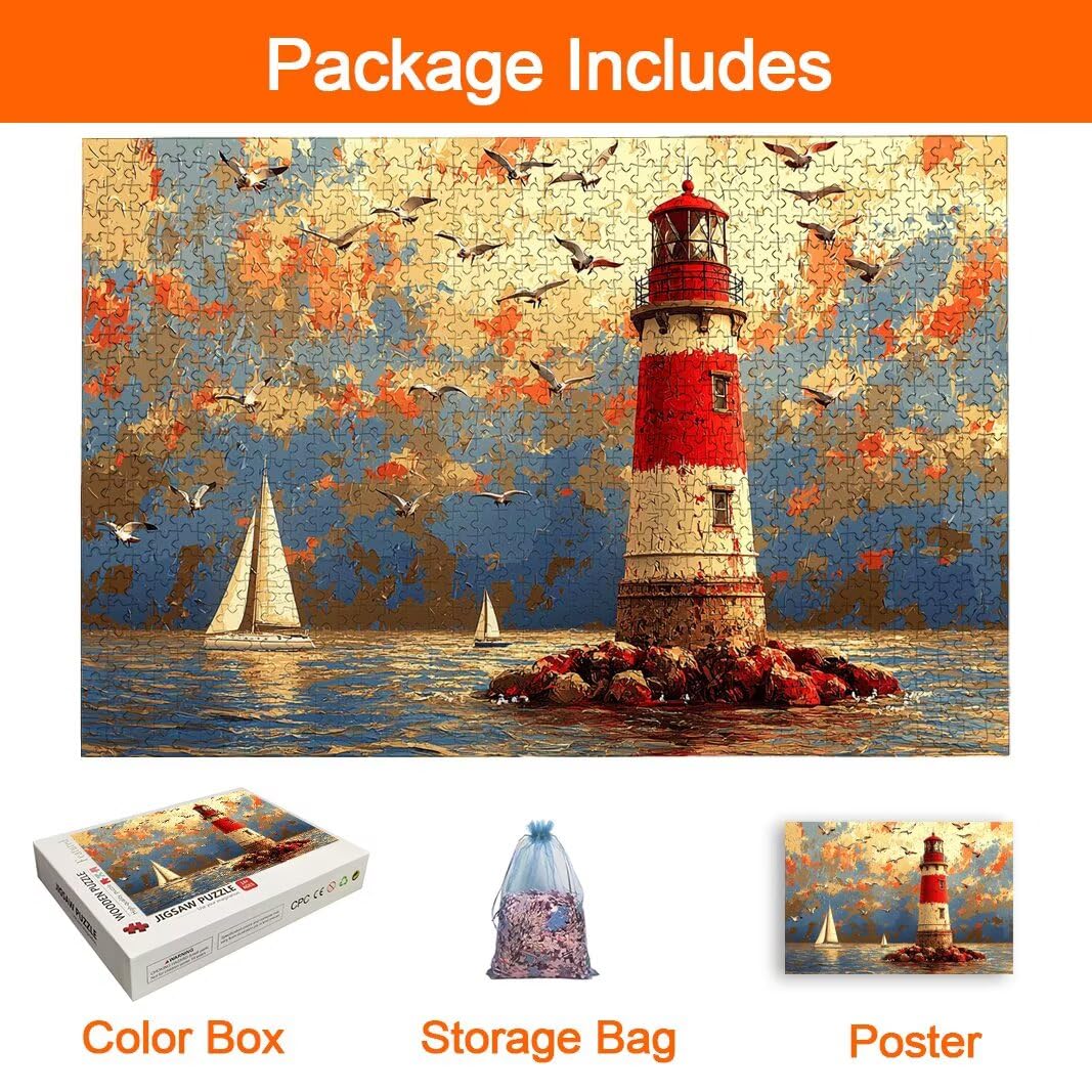 Puzzle 2000 Pezzi, Puzzle Faro, Misura: 100x71cm, Regalo Donna/Uomo -9015