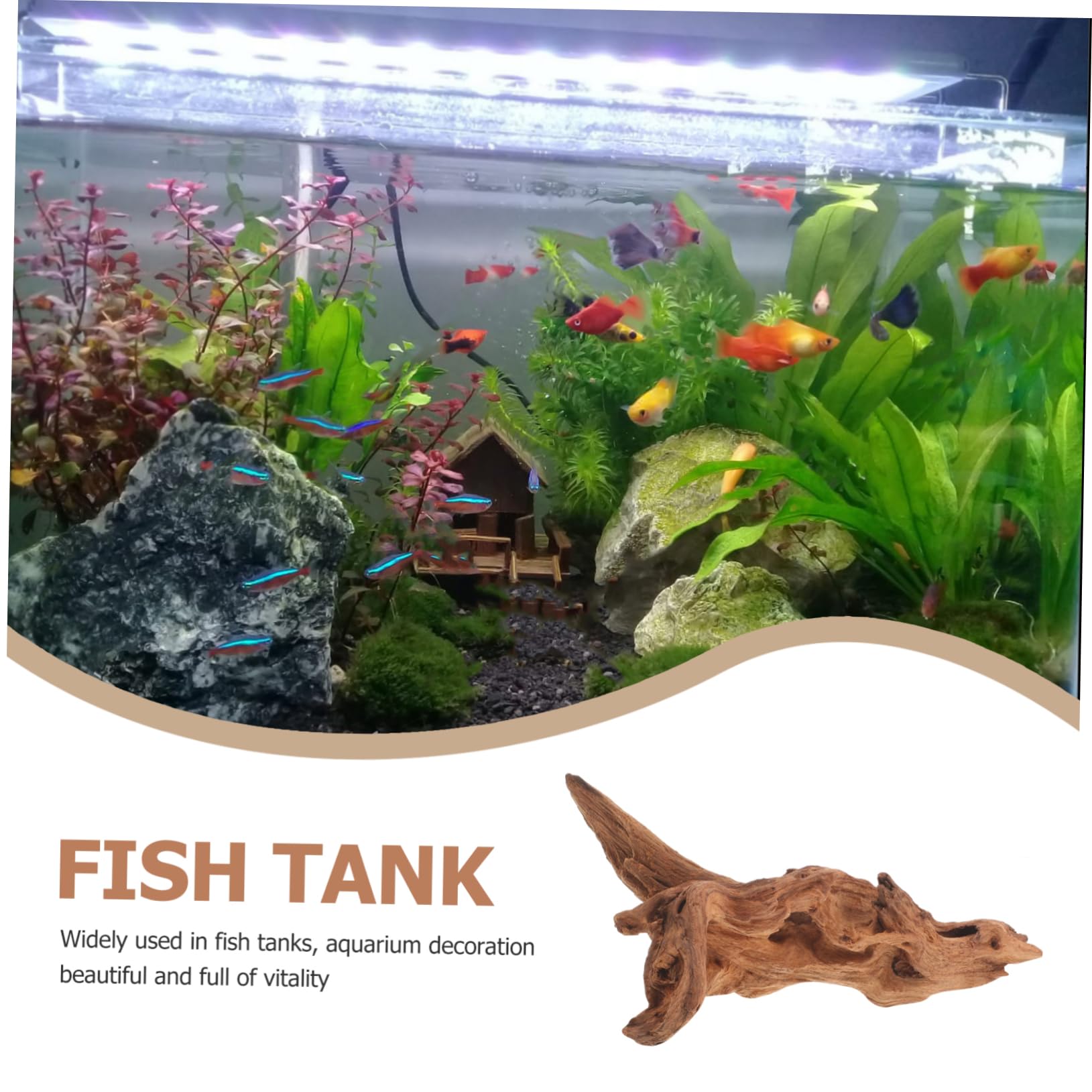 HANABASS Tronco per Acquario Decorazione In Legno Morto Artigianato In Stile Naturale