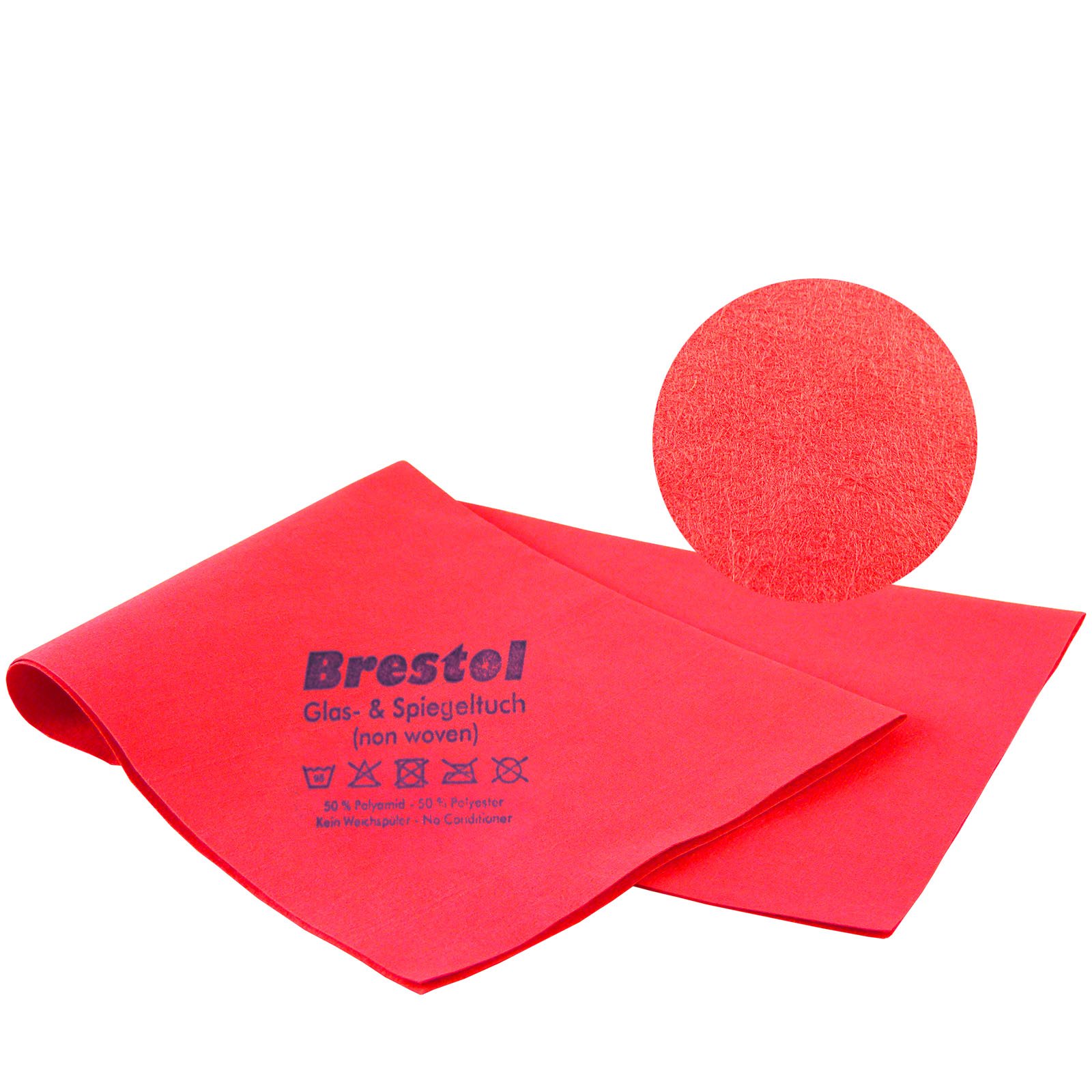Brestol Panno per vetri e specchi, non tessuto rosso, set da 20 pezzi 40 x 50 cm, 140 g/m2, panno in microfibra in vetro, panno per occhiali Tablete IPAD senza aloni e senza pelucchi