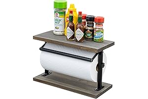 MyGift Freestanding Kitchen Countertop Paper Towel Roll Dispenser Rack with Matte Black...
