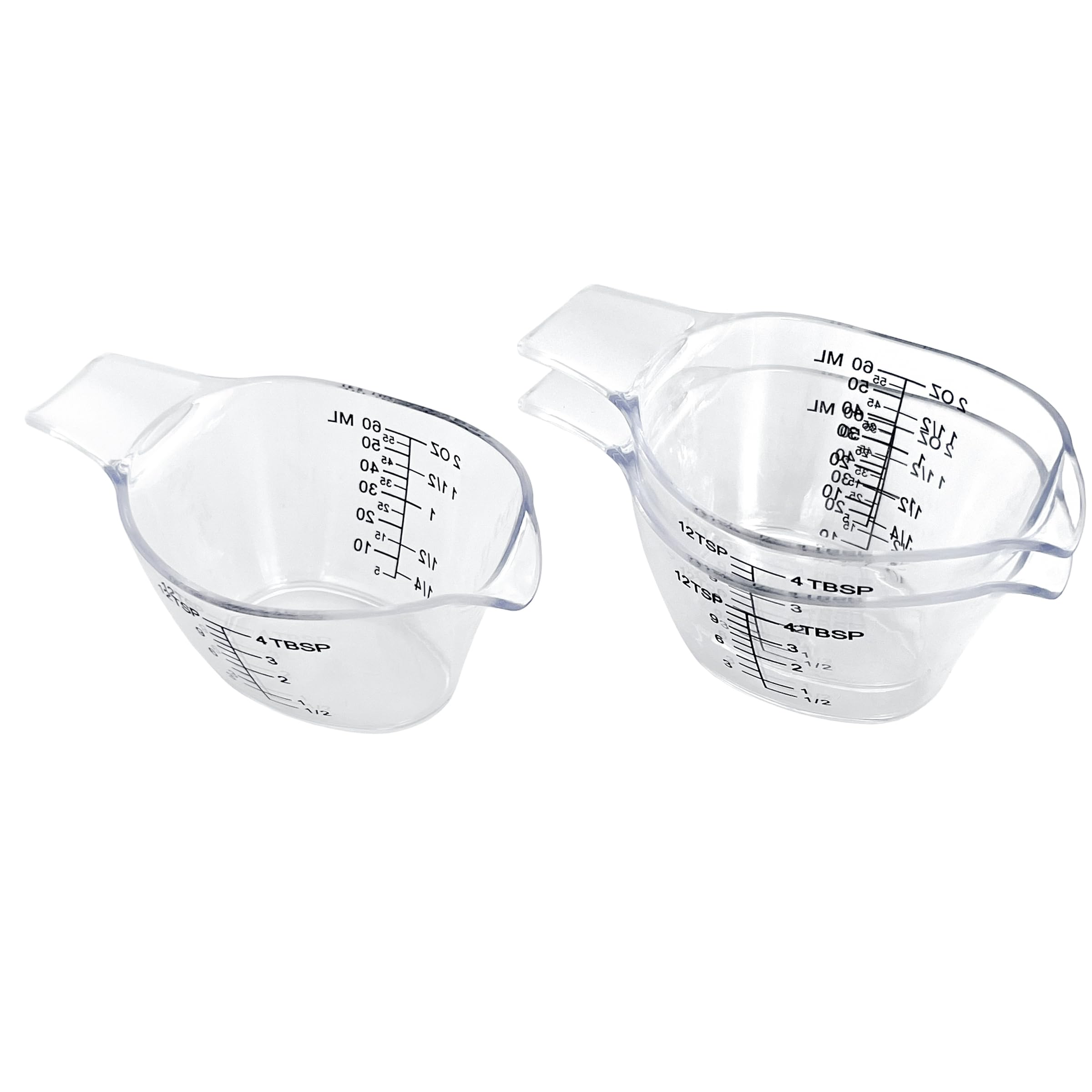 Photo 1 of 3 Pack 2 Ounce Measuring Cups, Food-Grade Plastic Small Measuring Cup for Hair Color, Hot Tub Chemicals & DIY Mixing, Mini Ounce Measure Cup with Easy-Read Markings