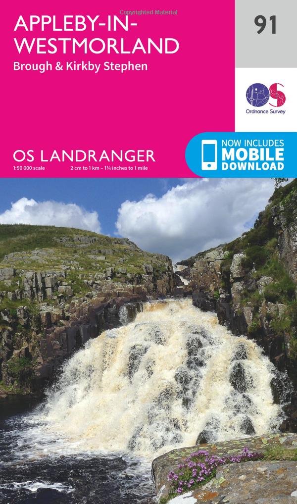 Appleby-in-Westmorland Map | Brough & Kirkby Stephen | Ordnance Survey | OS Landranger Map 91 | England | Walks | Cycling | Days Out | Maps | Adventure