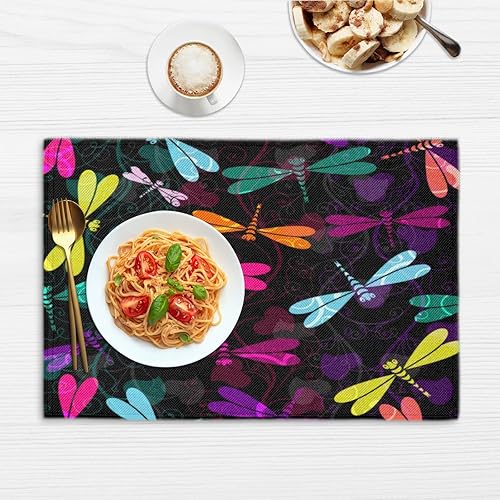 Miniatura 6 de Dragonfly Funny Placemats Set of 4 Table Mats Washable Placemat Waterproof Place Mats for Party Home Dining Table Decor 18x12 in