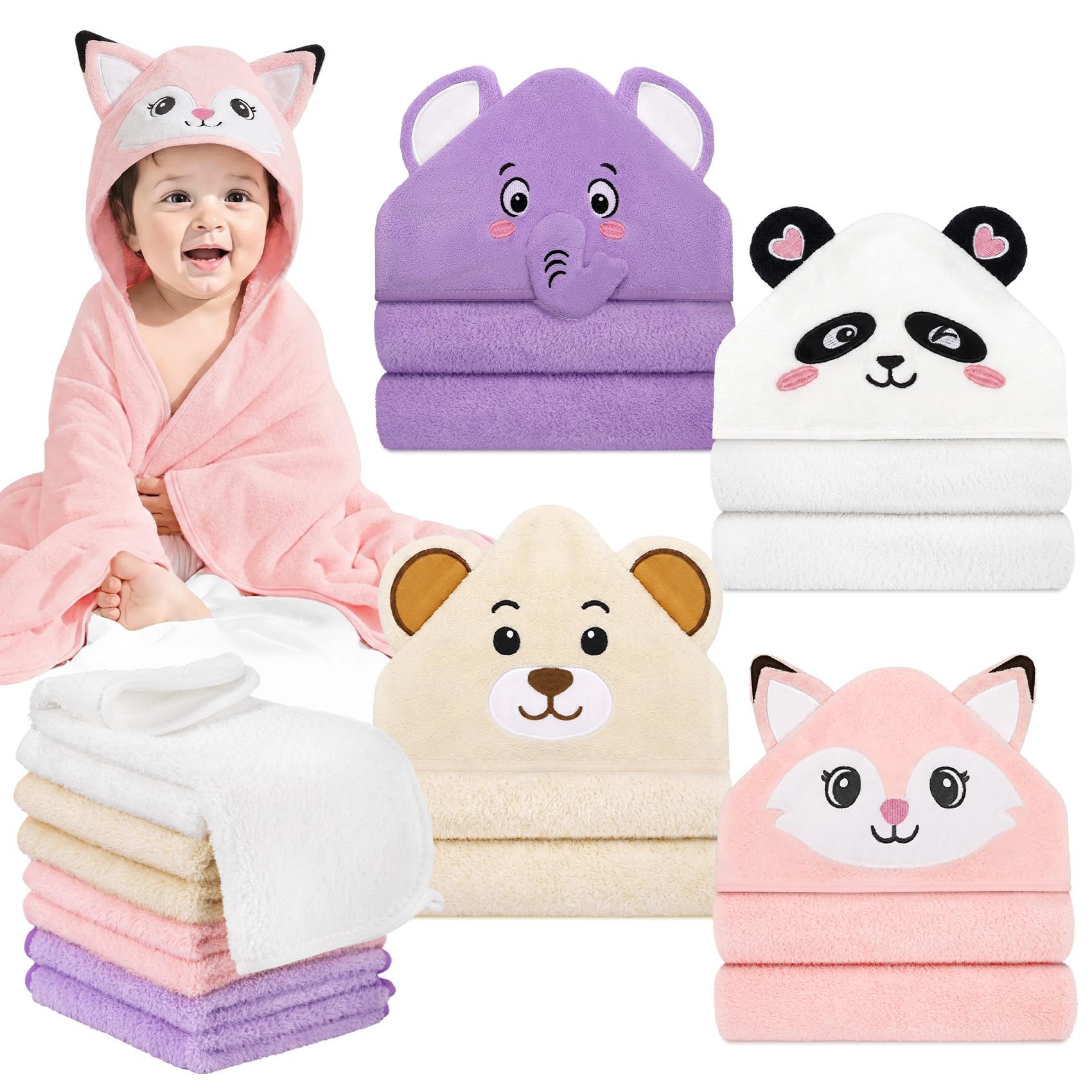 White, Pink, Beige, Purple - 12pcs